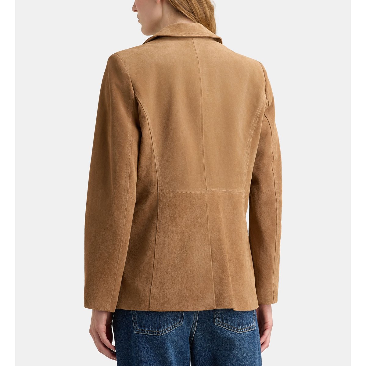 Veste droite fred daim marron, GALERIES LAFAYETTE