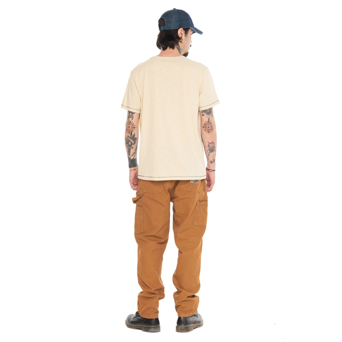 Tee shirt coton ZANE beige/bleu marine, VON DUTCH