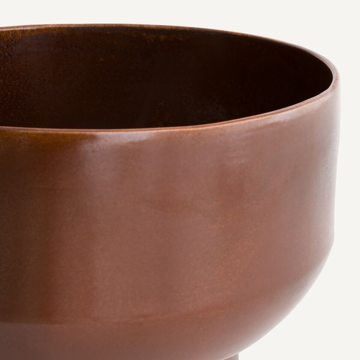 Cache pot en faïence, hauteur 23 cm, Florian chocolat, AM.PM