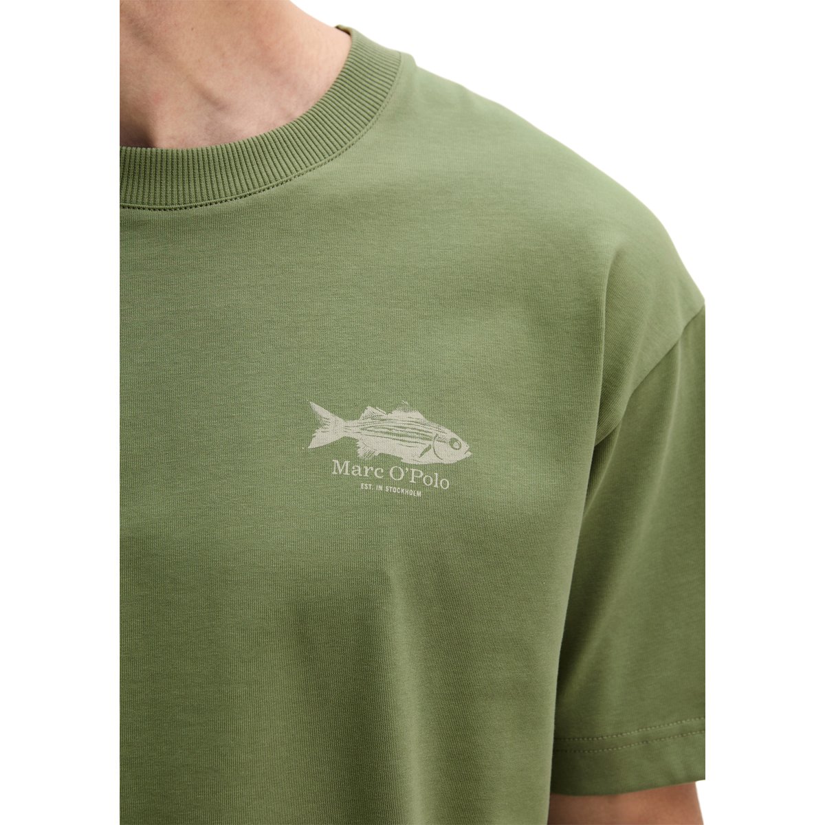 T-shirt loose avec imprimé dos de poisson vert, MARC O'POLO