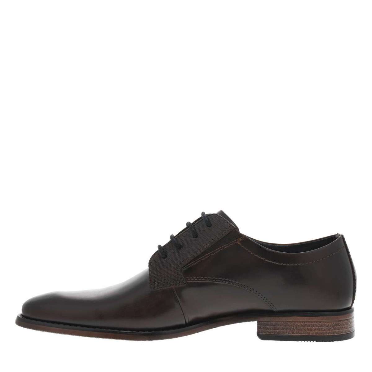 Derbies cuir talon plat marron, BUGATTI