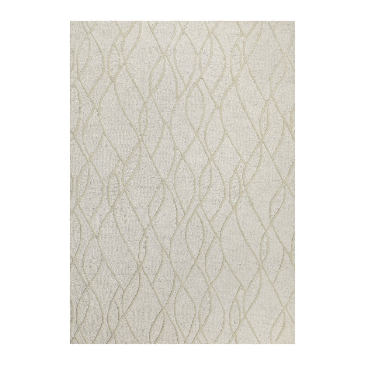 Tapis texturé à motifs courbes ,  HAMPTONS TWENTYTHREE blanc crème, WECON HOME