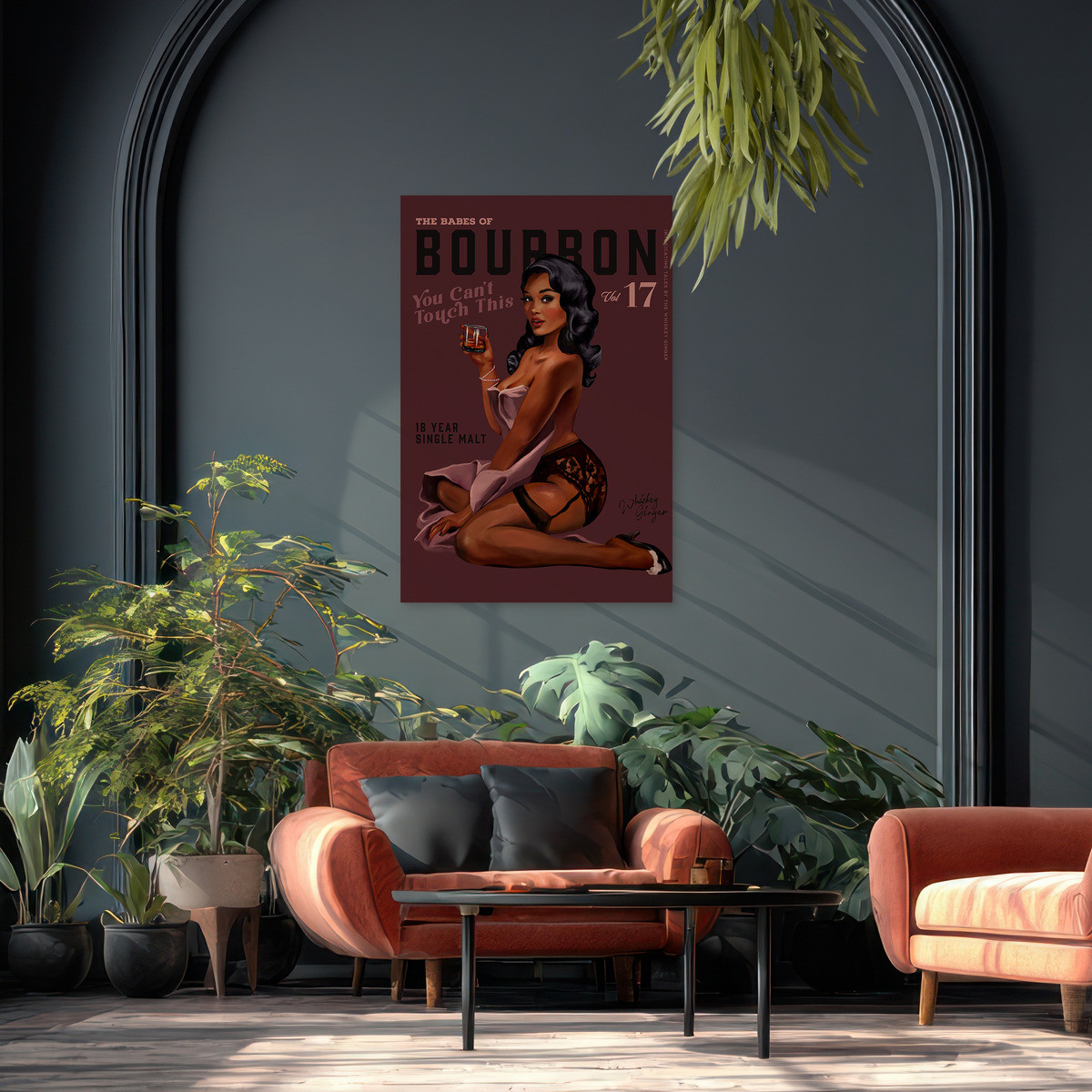 Tableau Sur Verre Synthétique Ambiance Bourbon Vintage COCKTAIL tableau en verre synthétique, CEANOTHE