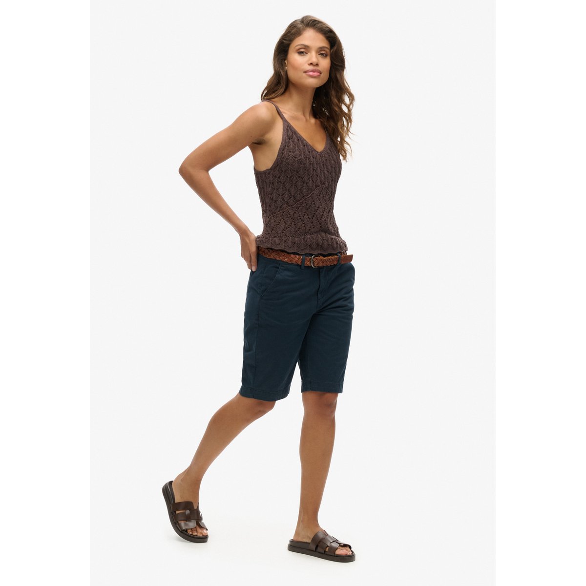 Short chino City bleu nuit foncé, SUPERDRY