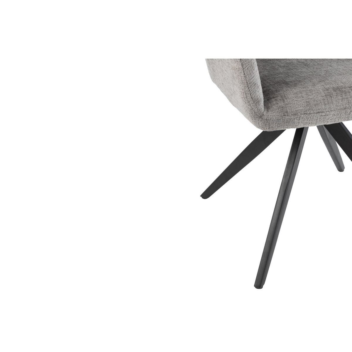 Chaises en métal et velours texturé (lot de 2) - LUCIE gris clair, HELLIN, DEPUIS 1862