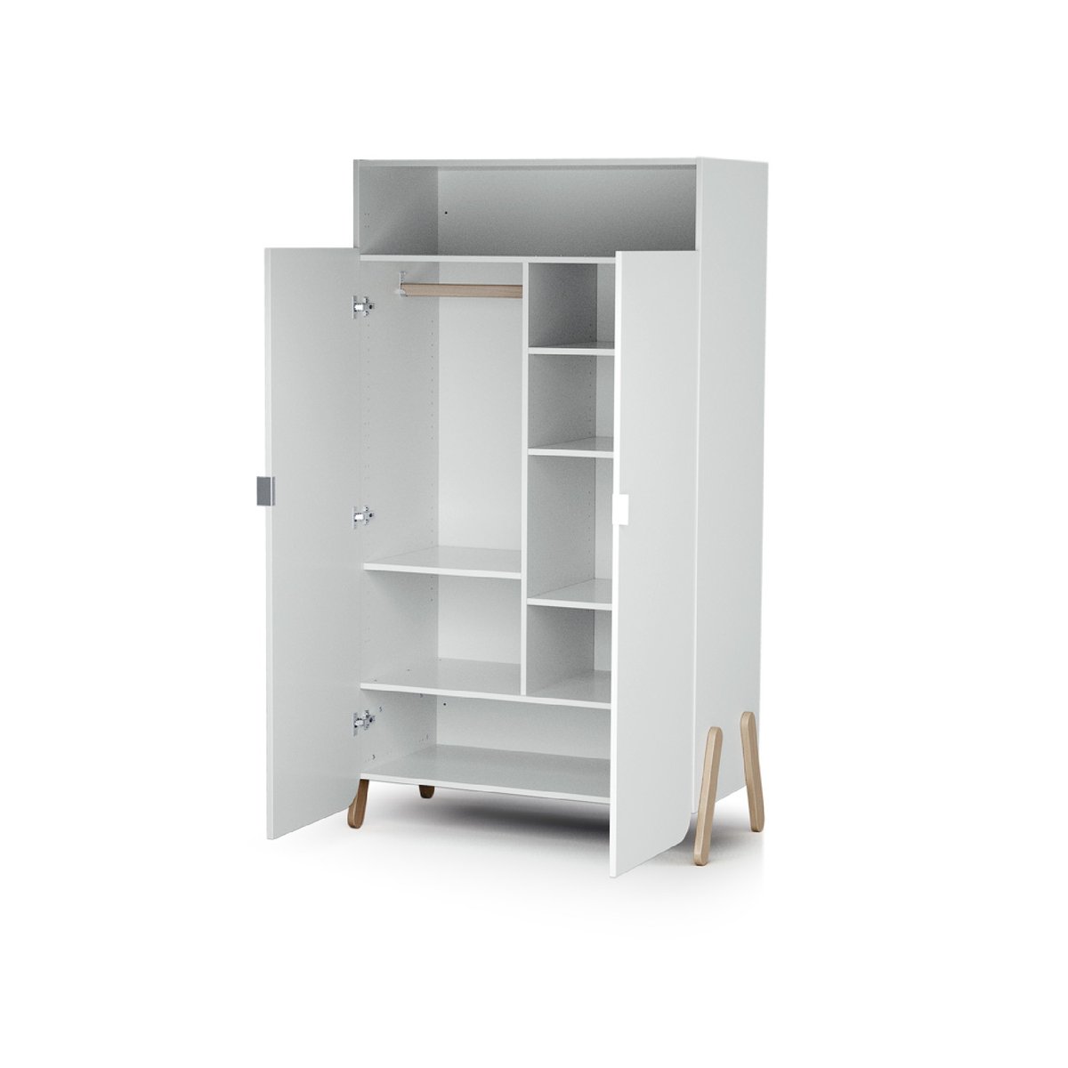 Armoire enfant 2 portes en bois PIRATE blanc, WEBABY
