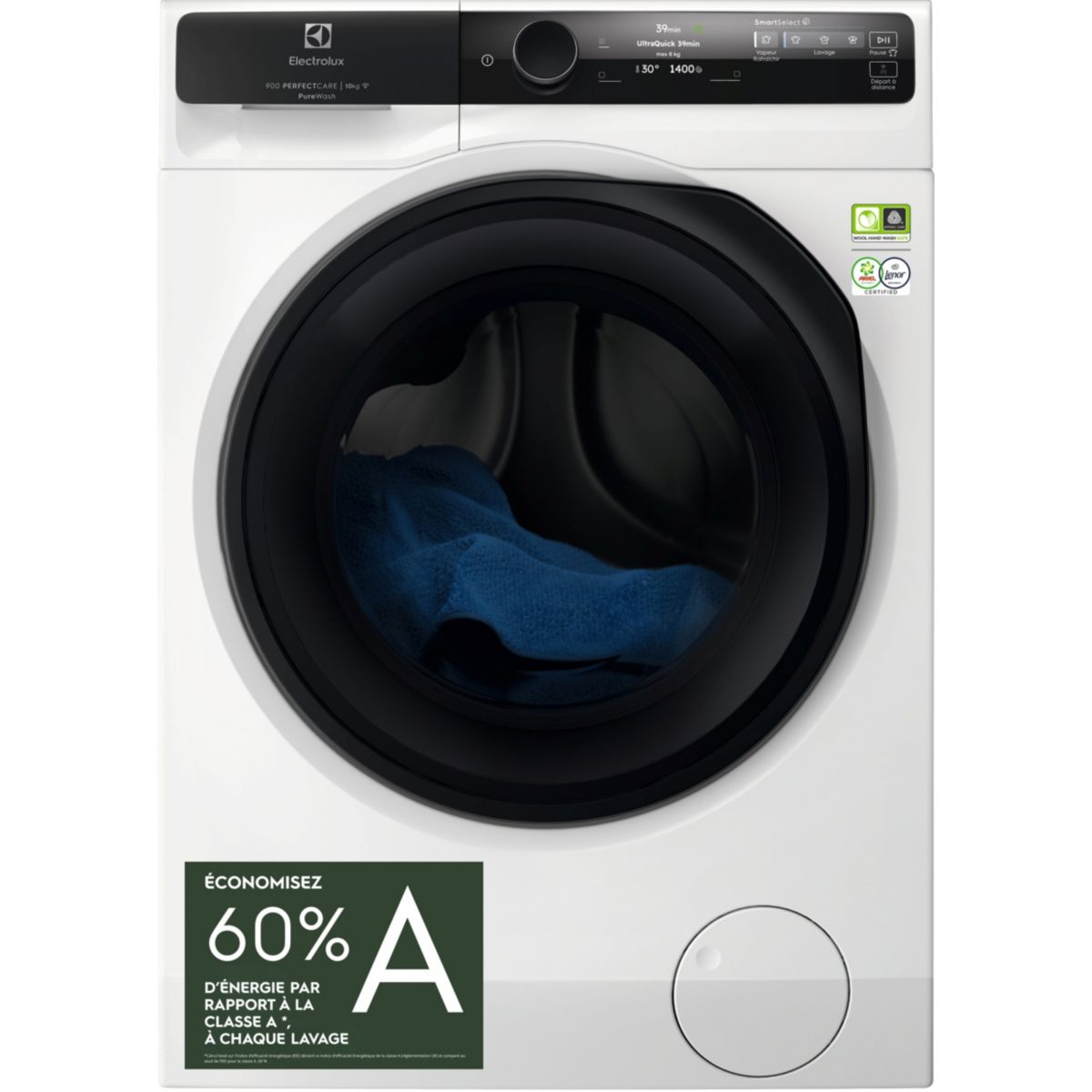 Lave linge hublot EW9FI71014FC blanc, ELECTROLUX