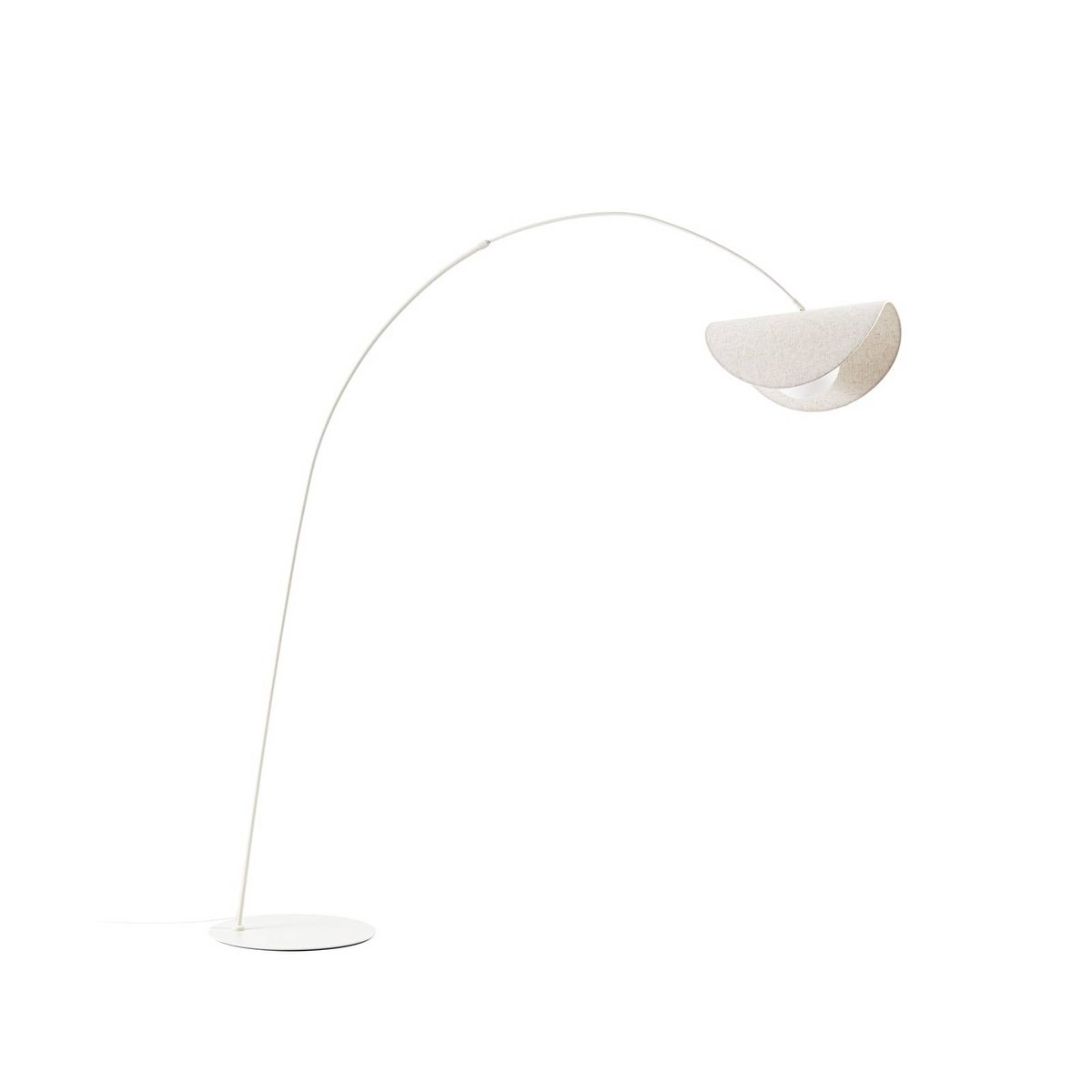 Lampadaire en textile designLED, Tamani beige, blanc, LUCANDE