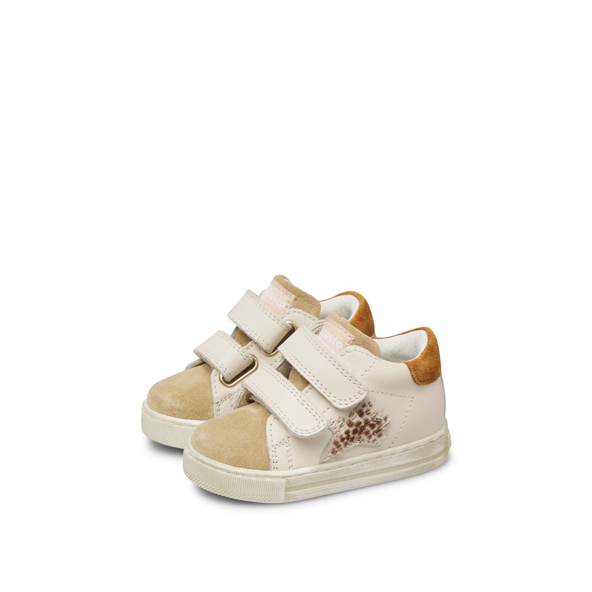 Baskets en cuir et suède SASHA VL blanc-beige-, FALCOTTO