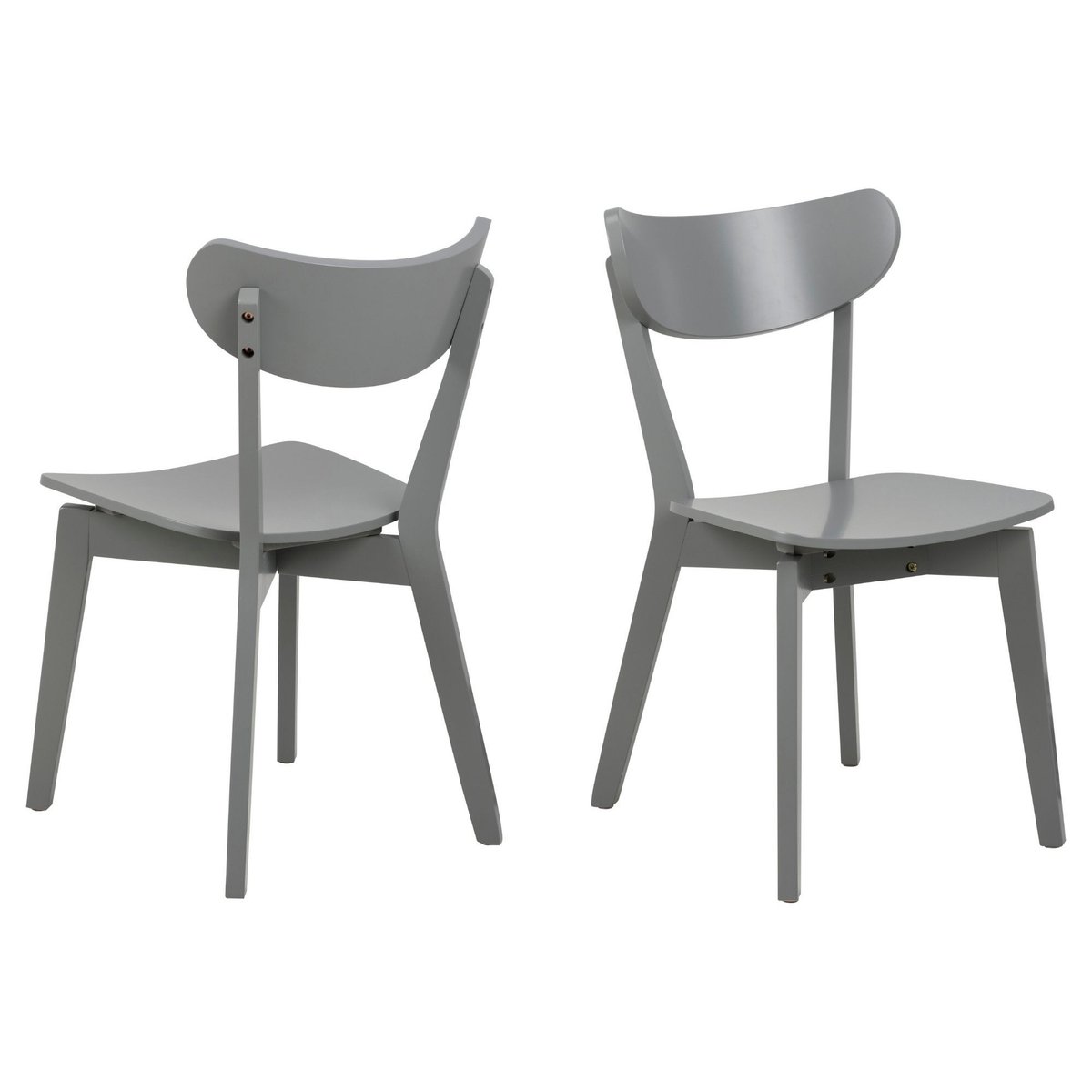 Chaises scandinaves en bois laqué (lot de 2) - LETA gris, HELLIN, DEPUIS 1862
