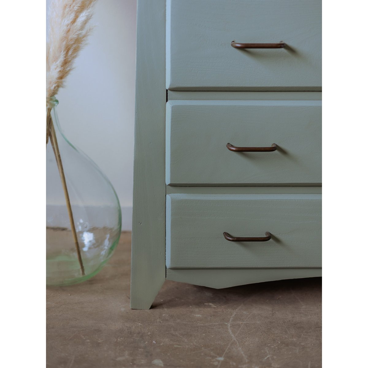 Commode en bois verte Garance N°552 - Bon état vert d'eau, DEBONGOUT