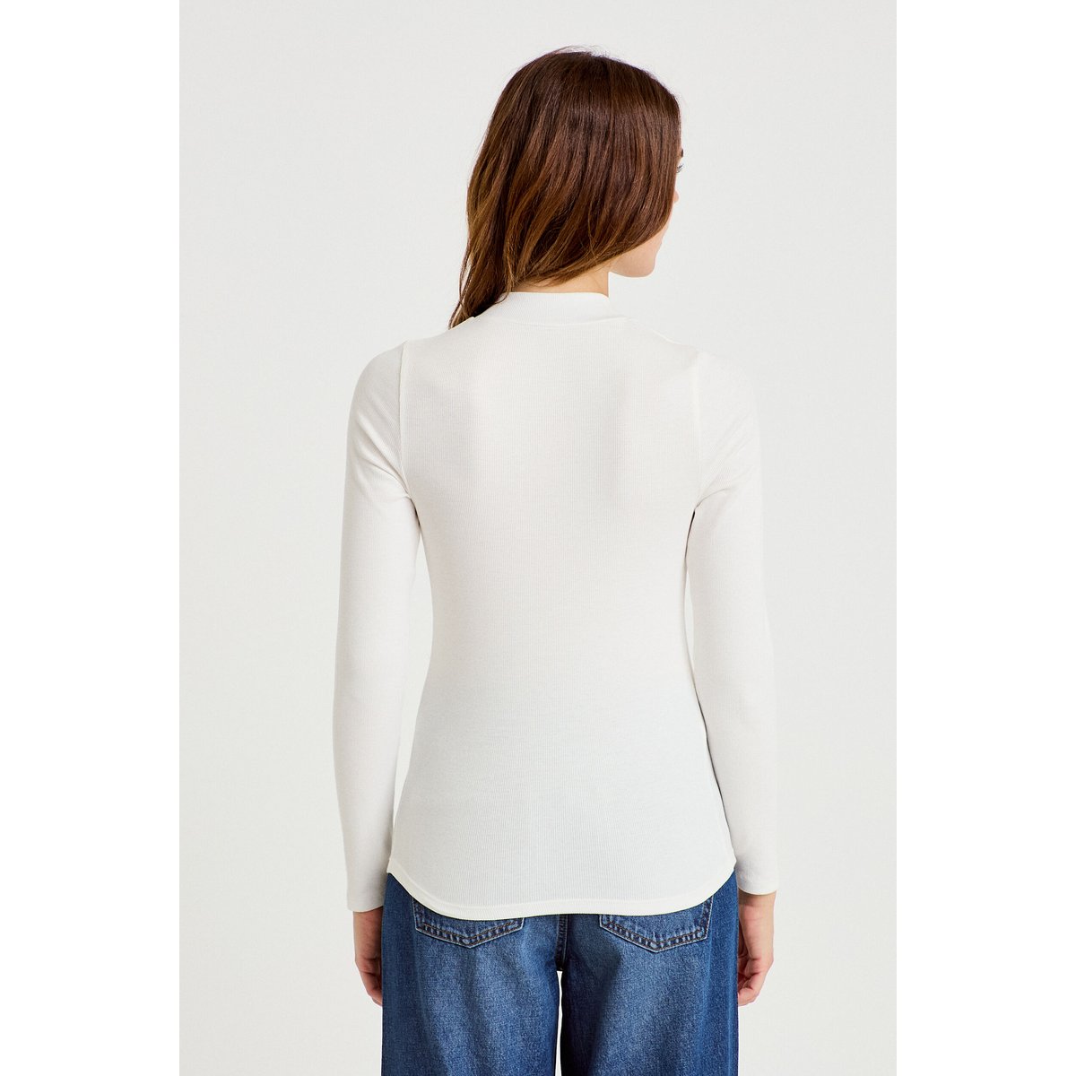 T-shirt ajusté manches longues ecru, CACHE CACHE