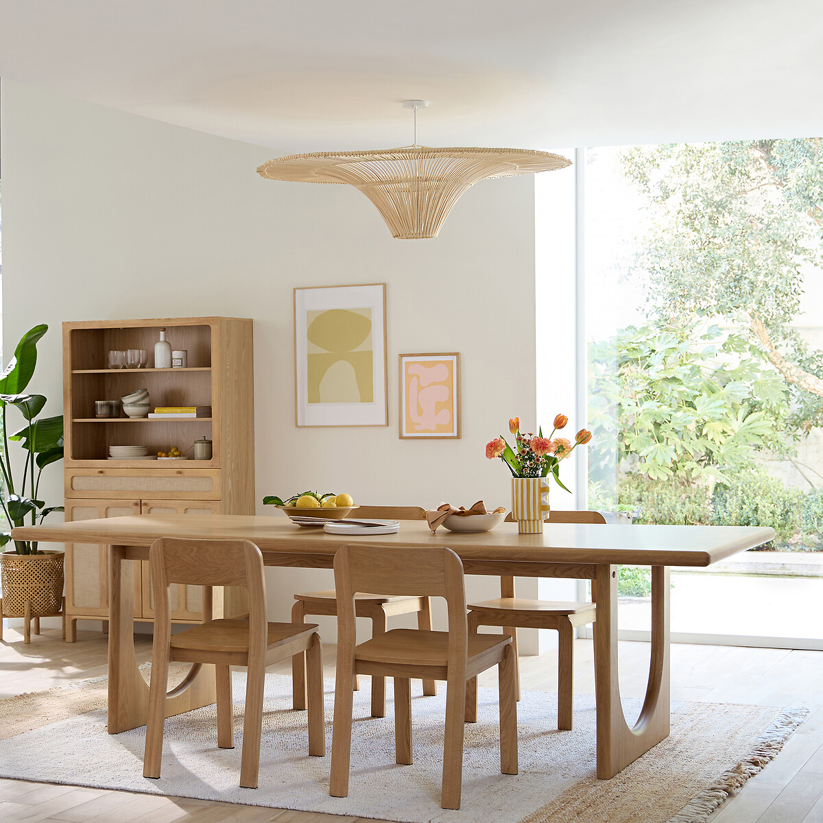 Decken-/Hängeleuchte Junita, Rattan, Ø 120 cm natur, LA REDOUTE INTERIEURS