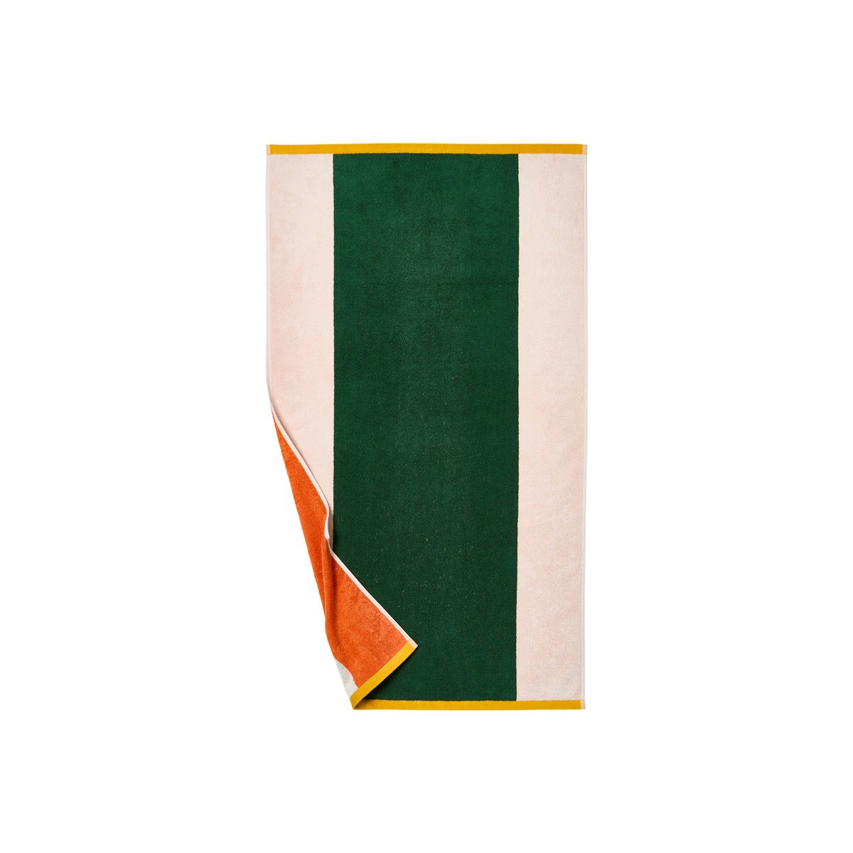 Drap de bain coton double face Lysiris vert et orange LYSIRIS vert/orange, CARRE BLANC