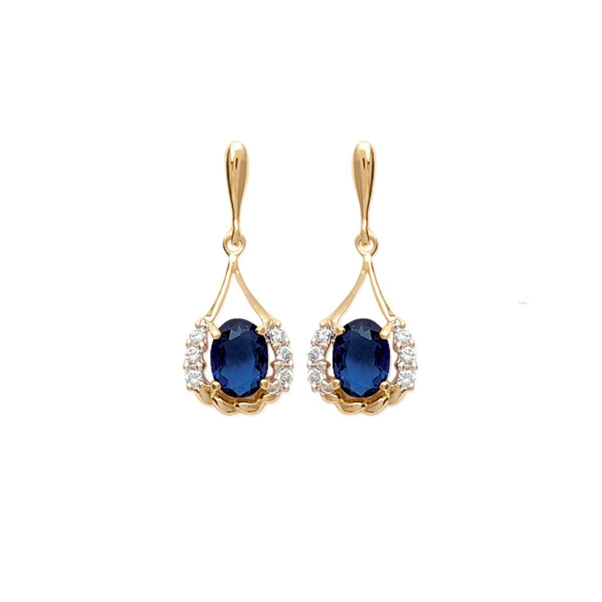 Boucles d'oreilles saphir véritable plaqué or, DAXON