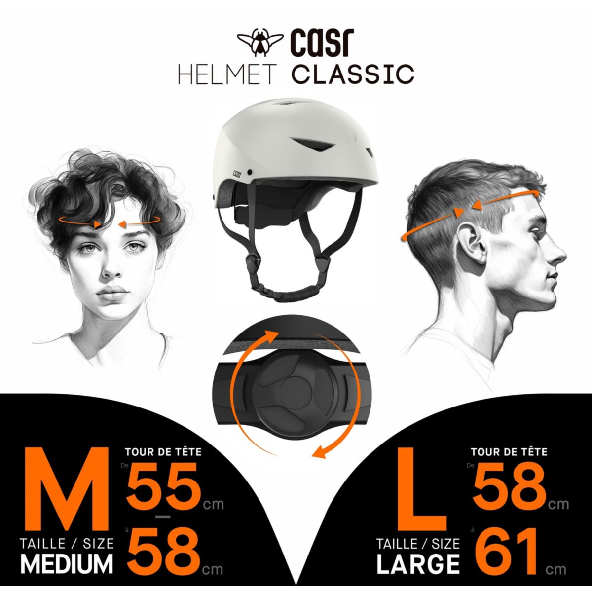 Casque Classico gris clair taille L gris, CASR