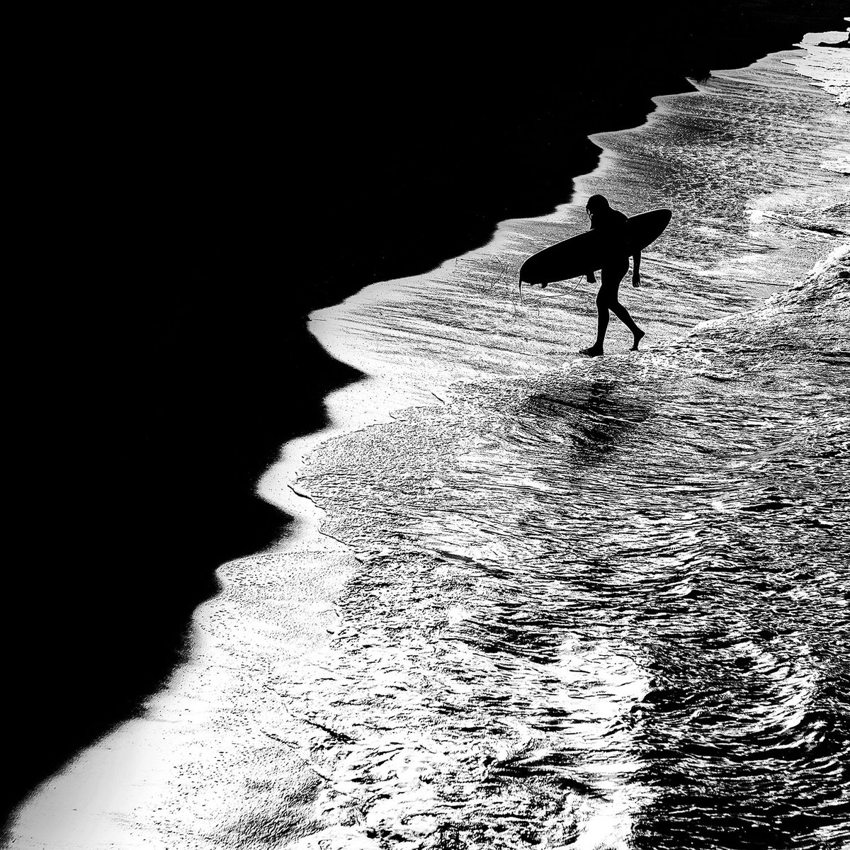 Tableau surf au clair de lune tableau alu dibond, HEXOA