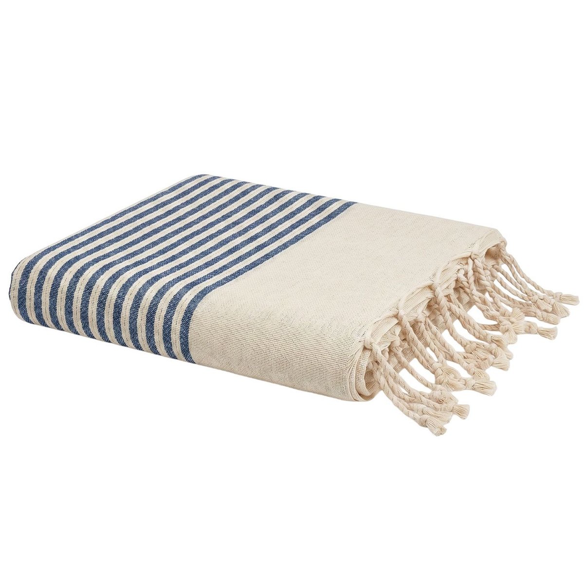 Fouta authentique 1x2m tissage nid d'abeille en coton recyclé Zanzibar REVA COLLECTION bleu marine, SEVIRA KIDS