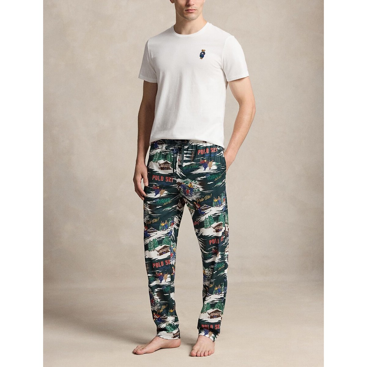 T-shirt pigiama a maniche corte bianco, POLO RALPH LAUREN