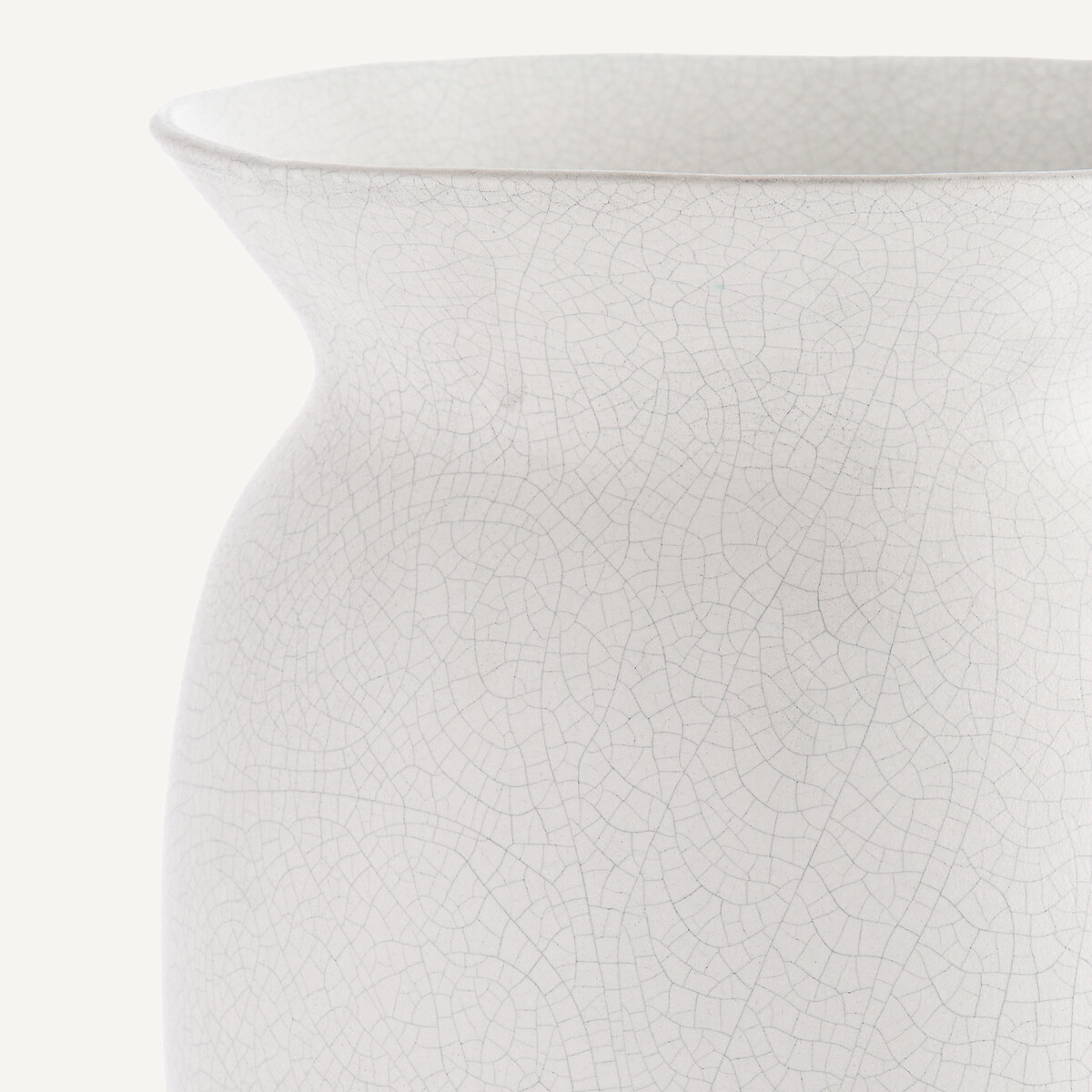 Vase en faïence craquelée, H29 cm, Estre craie, AM.PM