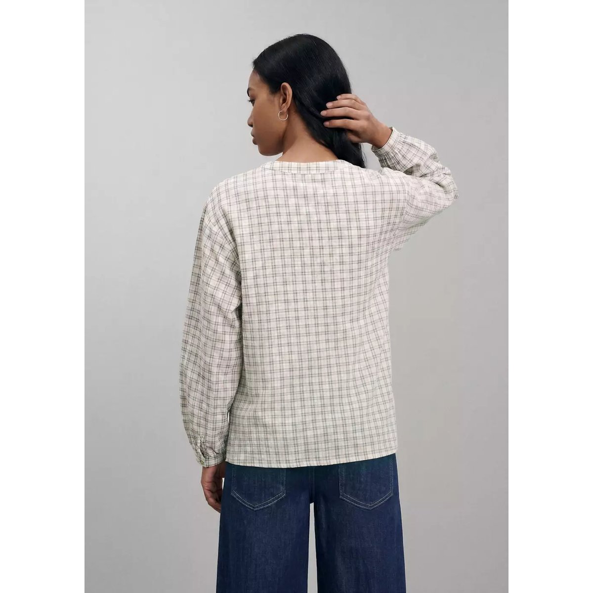 Blouse coton col à volant blanc cassé, MANGO TEEN