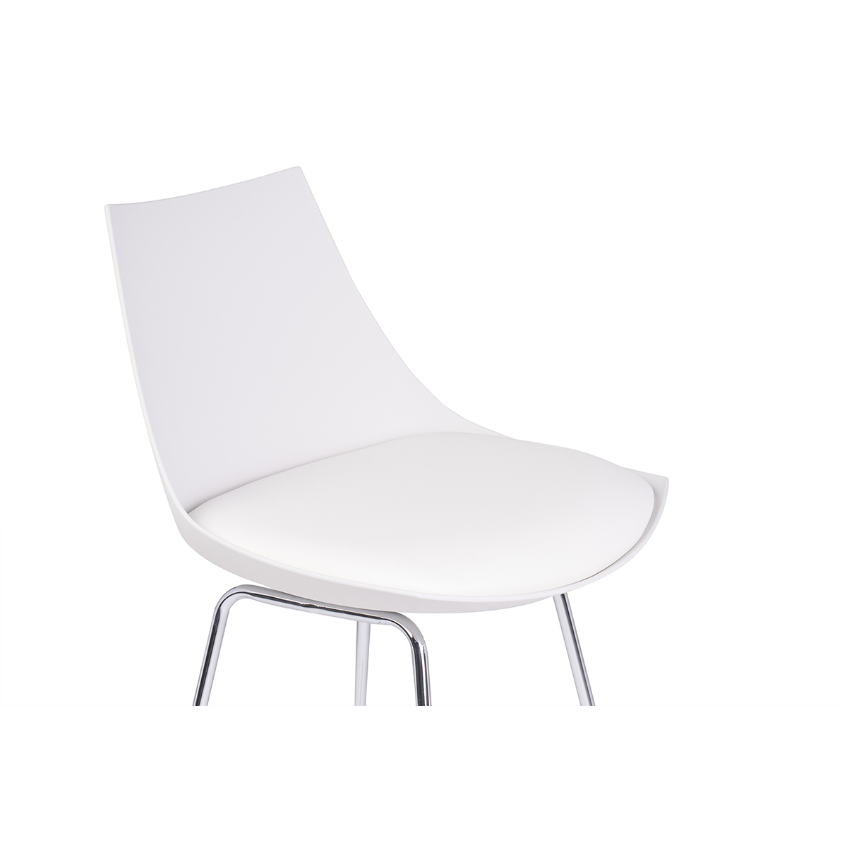 Tabourets de bar design 65 cm (lot de 2) JUNE blanc, MILIBOO
