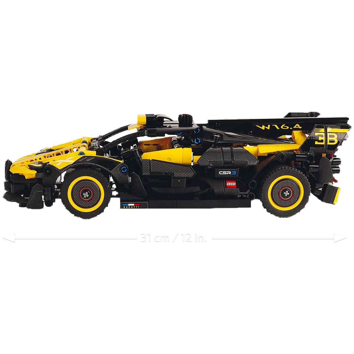 LEGO Technic - Modèle de voiture de course Bugatti 42151 jaune et noir, LEGO