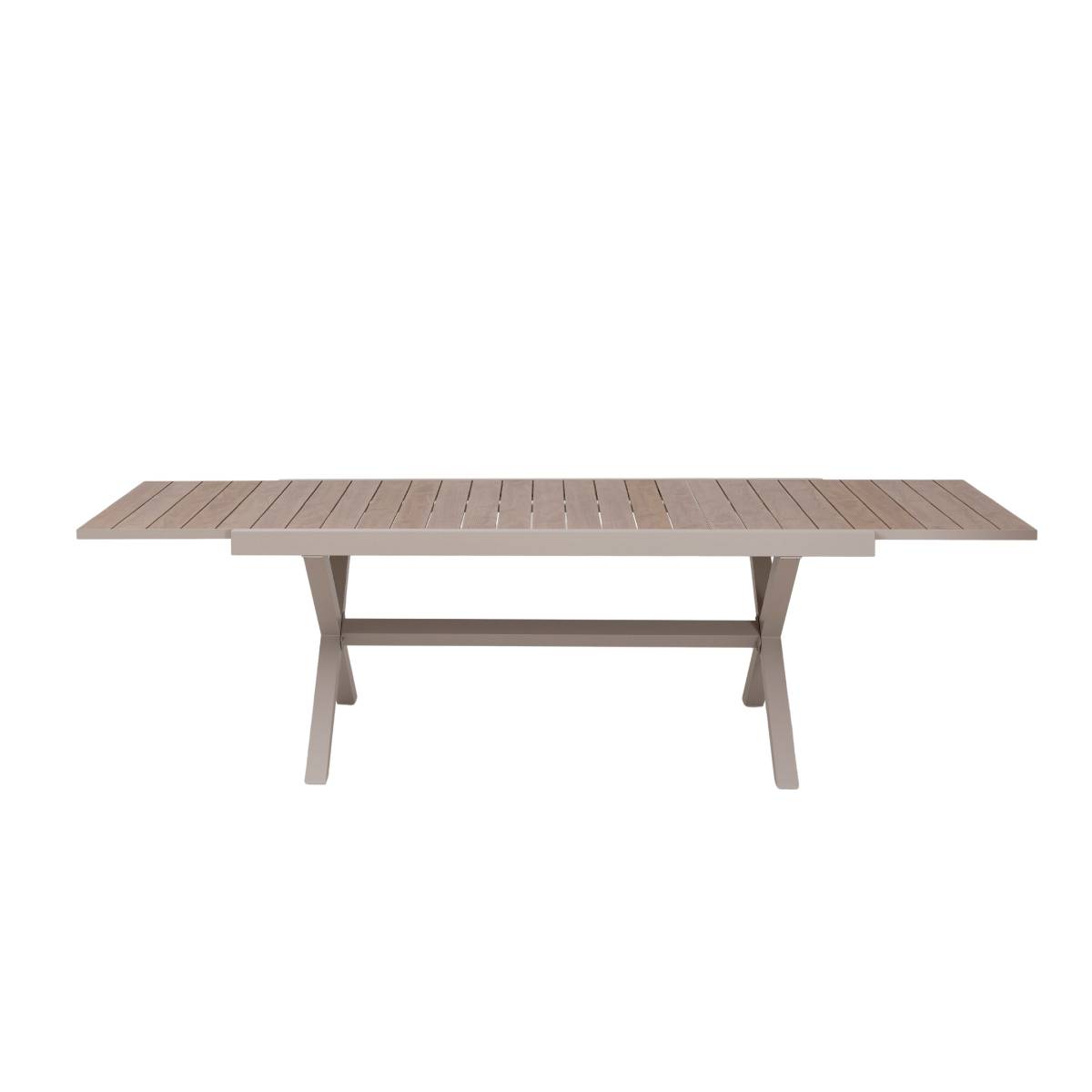 Table de jardin en aluminium AYDEN marron, MADE IN MEUBLES