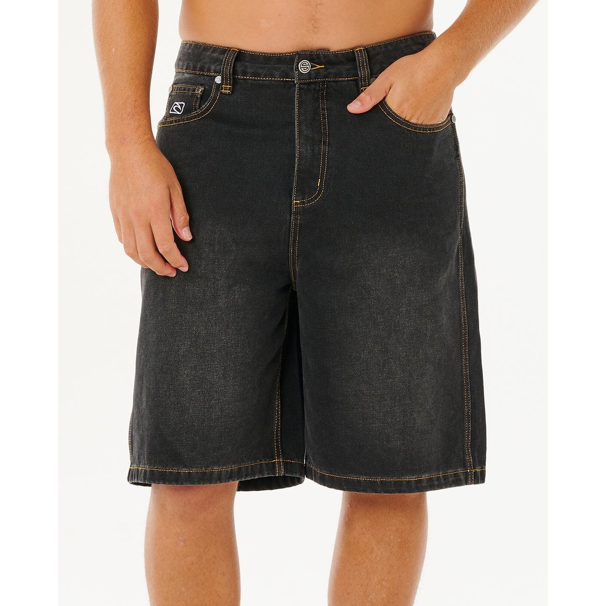 Short en jean Inner VISIONS noir acide foncé, RIP CURL