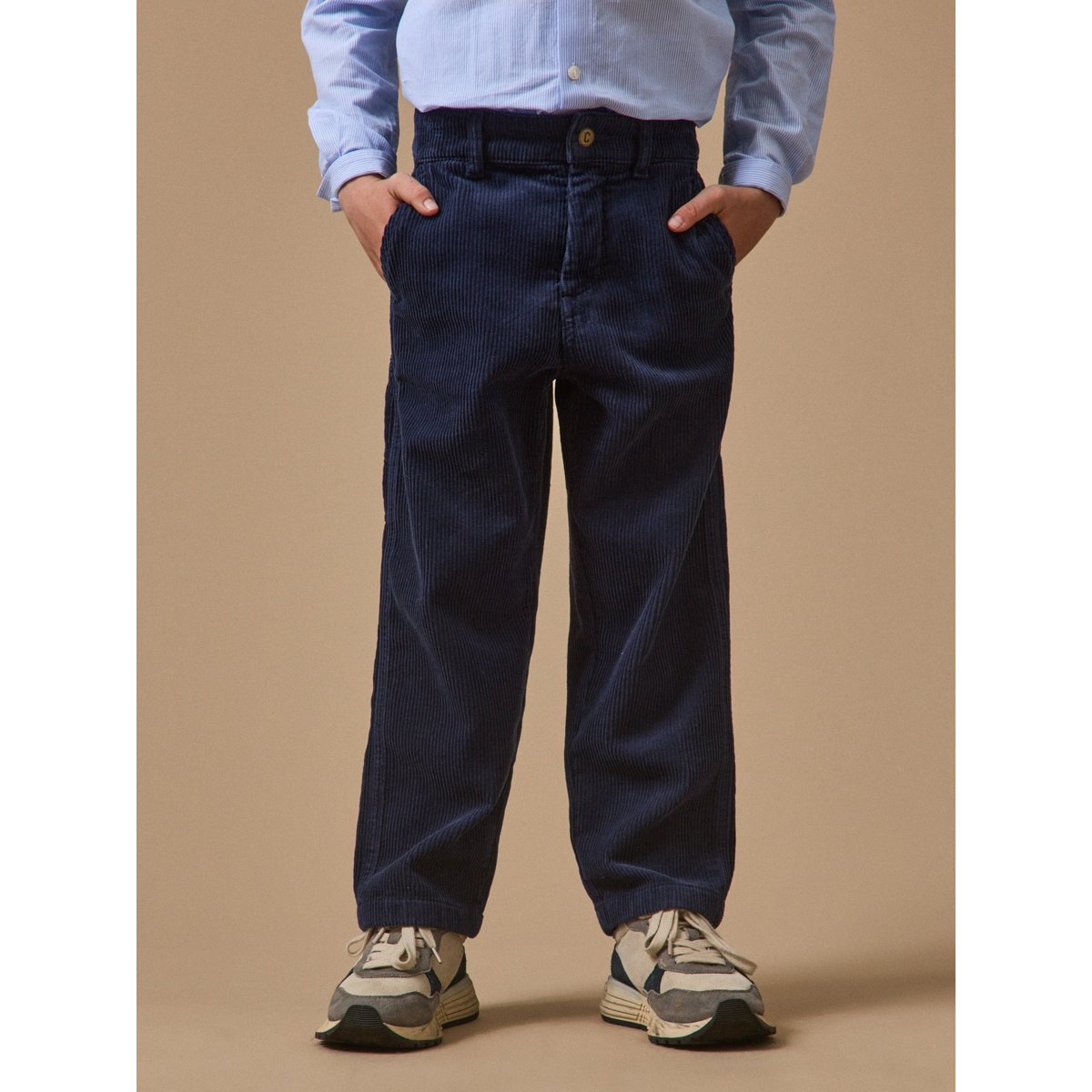 Pantalon charpentier en velours marine, CYRILLUS