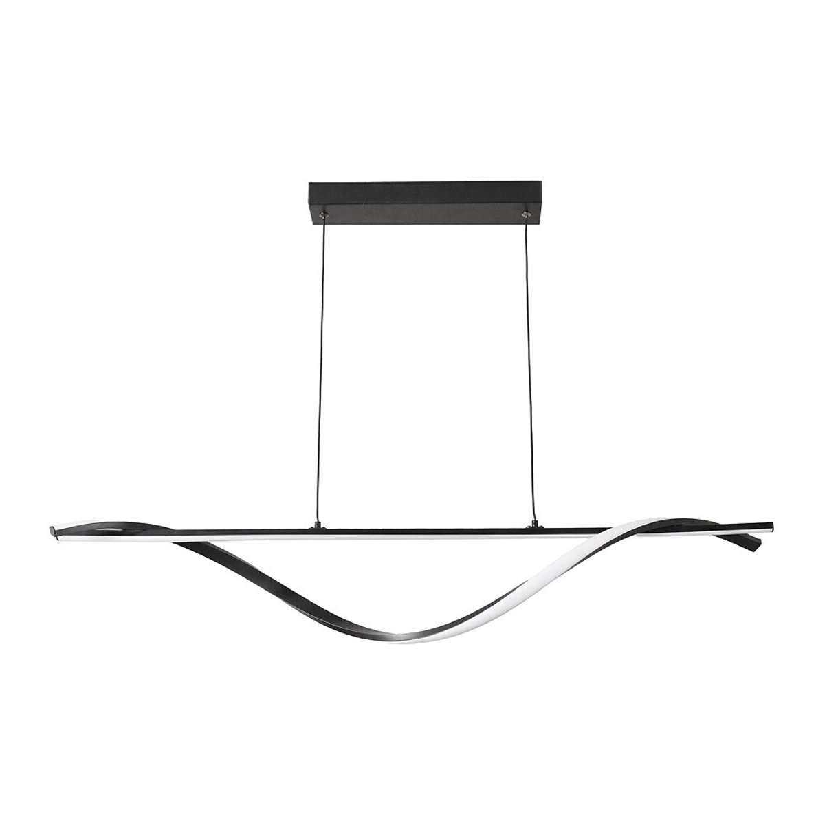 Inez Twist Drop Bar LED Pendant Light in Matte Black black, SO'HOME