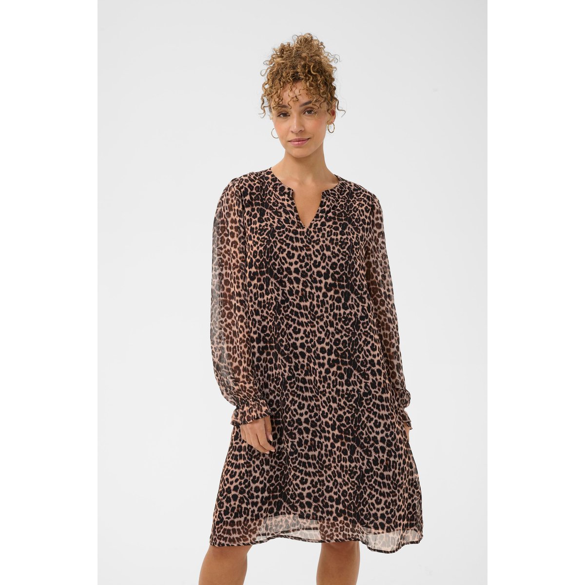 Robe beige animalier natraul animal spots, CREAM