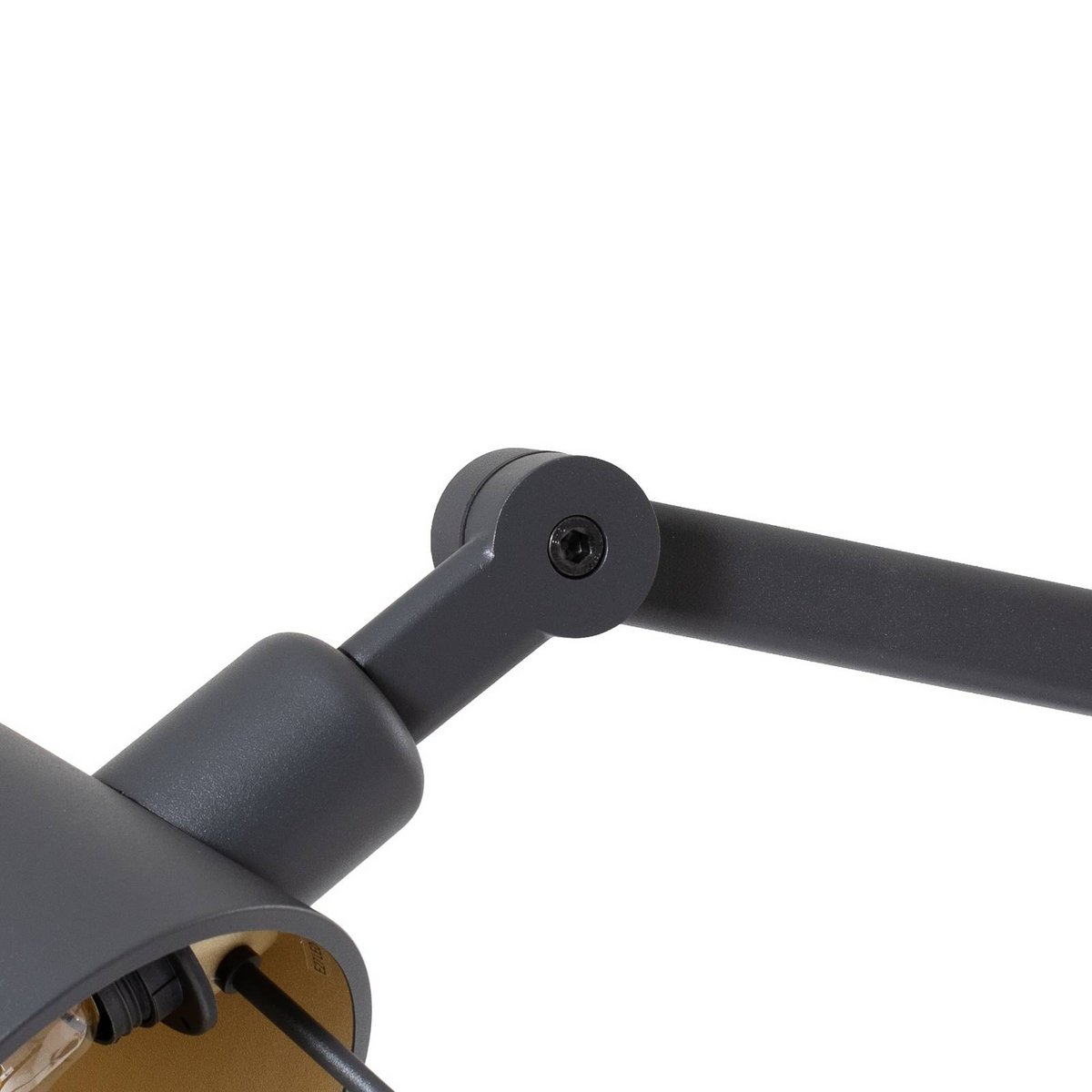Lampe à poser en métal moderne, Silka noir, doré, LUCANDE