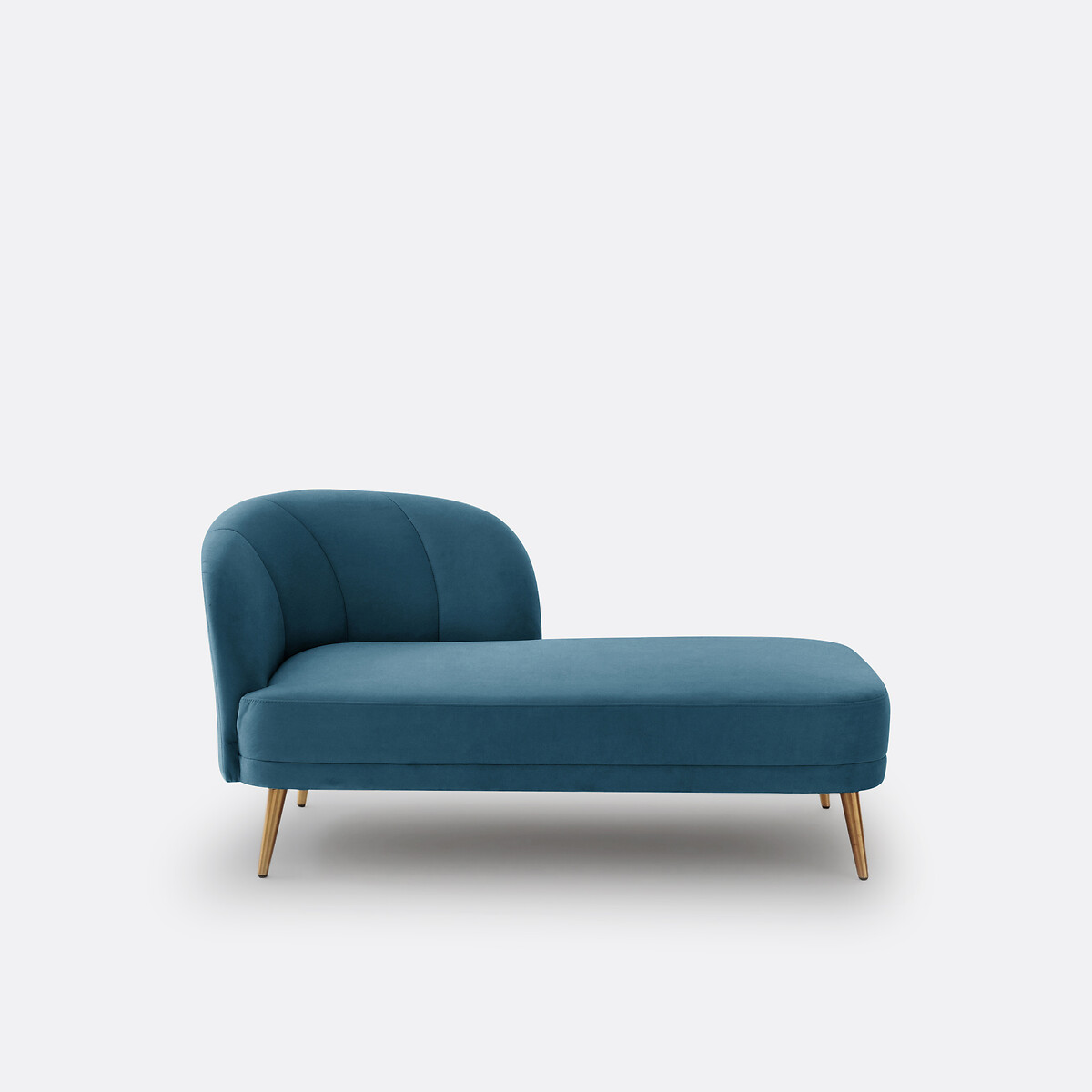 Récamiere Leone, Samt, Lehne rechts porzelanblau, LA REDOUTE INTERIEURS