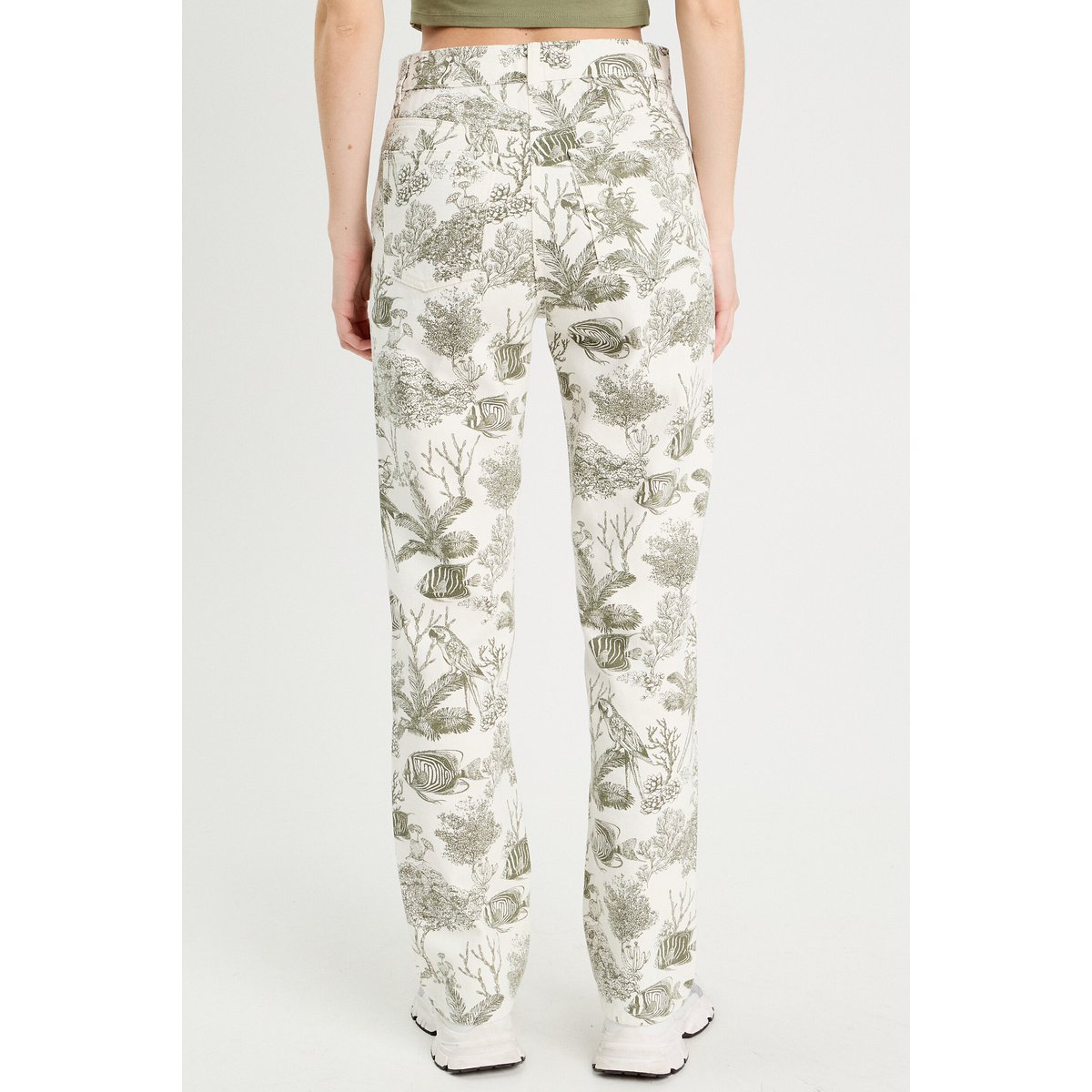 Jeans straight taille haute blanc, CACHE CACHE