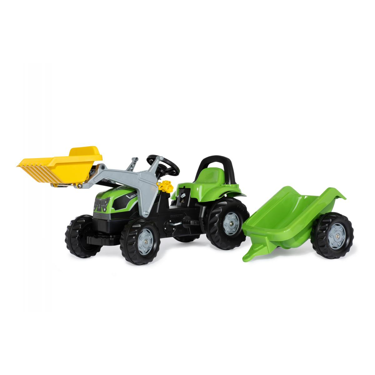 Tracteur a pedales + remorque rollyKid Deutz-Fahr 5115 G TB vert, ROLLY TOYS