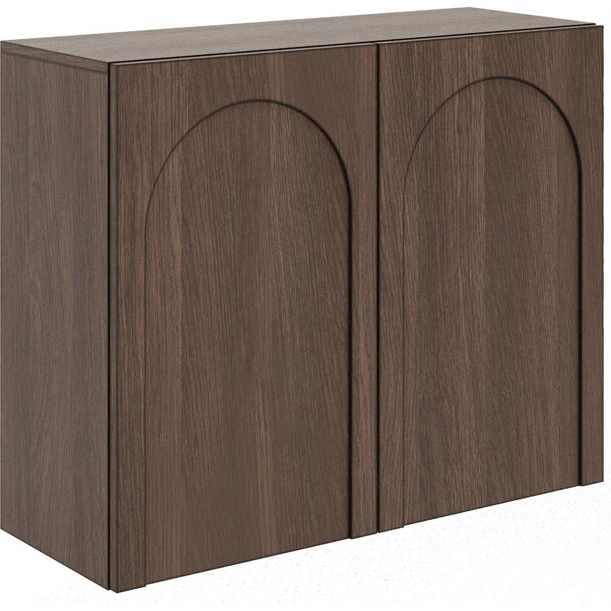 Buffet bas 2 portes rainurées collection ARKADIA cachemire mat et blanc, RECOLLECTION