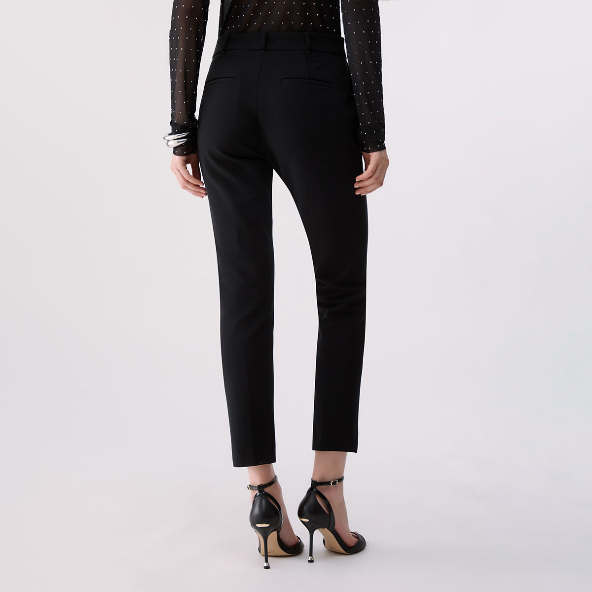 Pantalon cigarette en ottoman noir, LIU JO