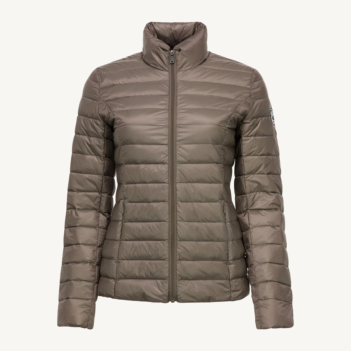 Cha Padded Jacket with High Neck and Zip Fastening taupe, JOTT