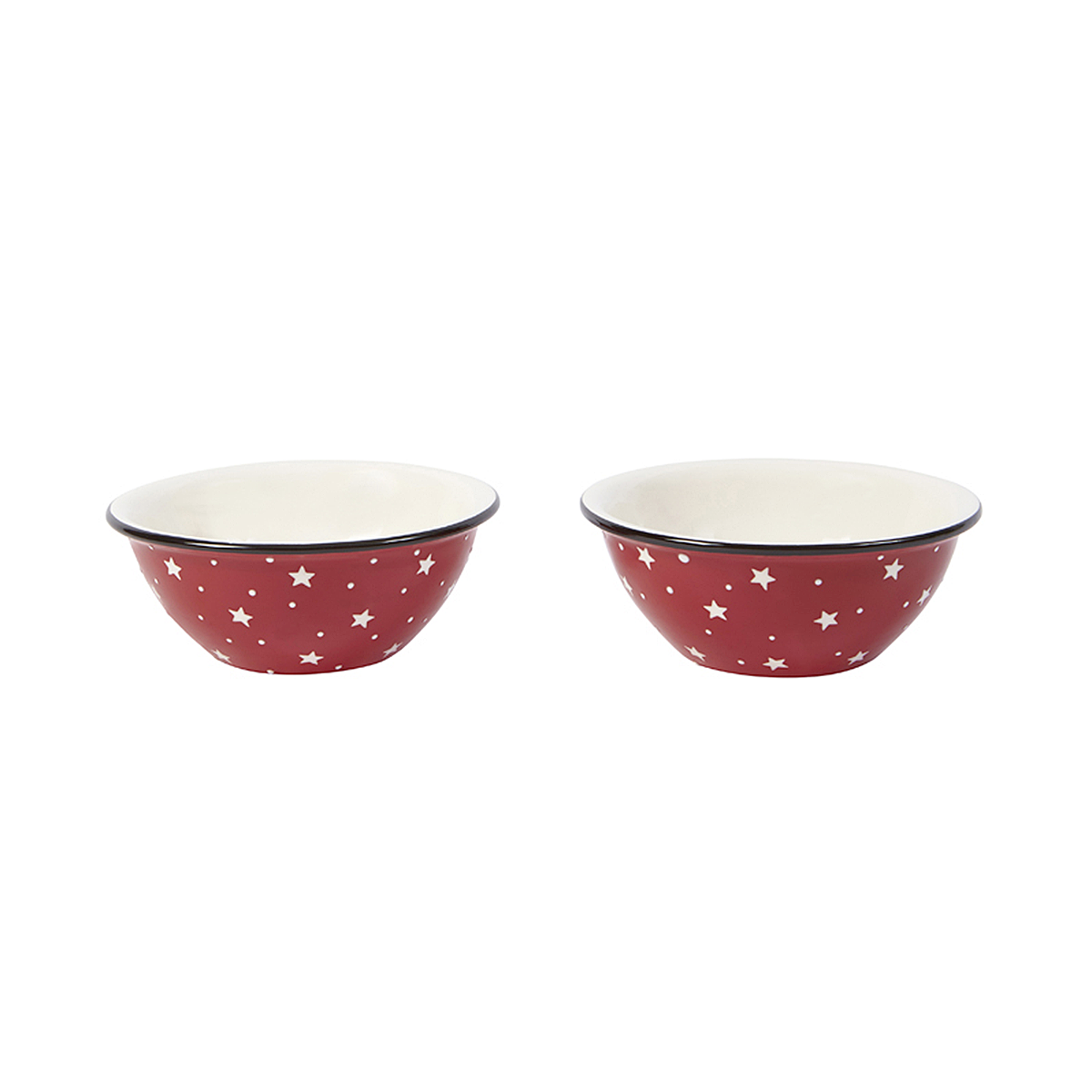 Set de 2 bols décoratifs en céramique D14 rouge, SIA DECO