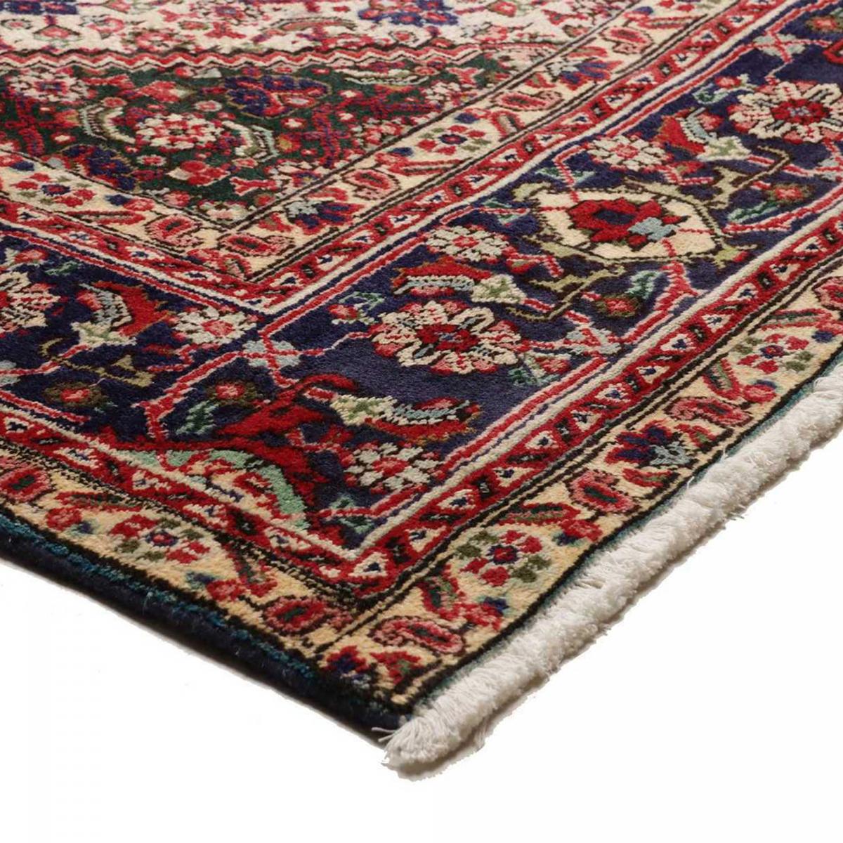 Tapis d'orient, motif oriental raffiné, noué main, TABRIZ D rouge, bleu, crème, UN AMOUR DE TAPIS
