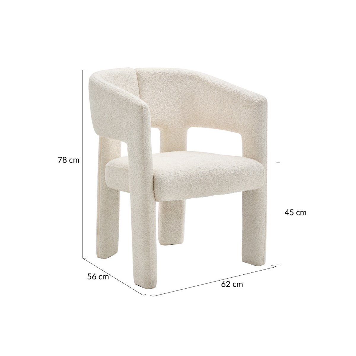 Fauteuil en tissu bouclette, GASPARD beige, BEST MOBILIER