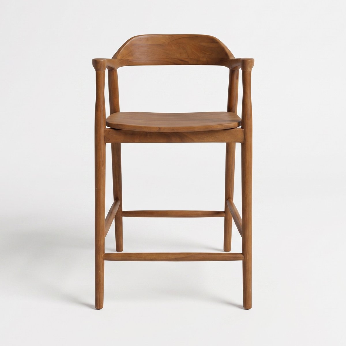 Chaise pour îlot central en bois de teck massif 66,5 cm - CÉLINE marron clair, MAISON PAVANE