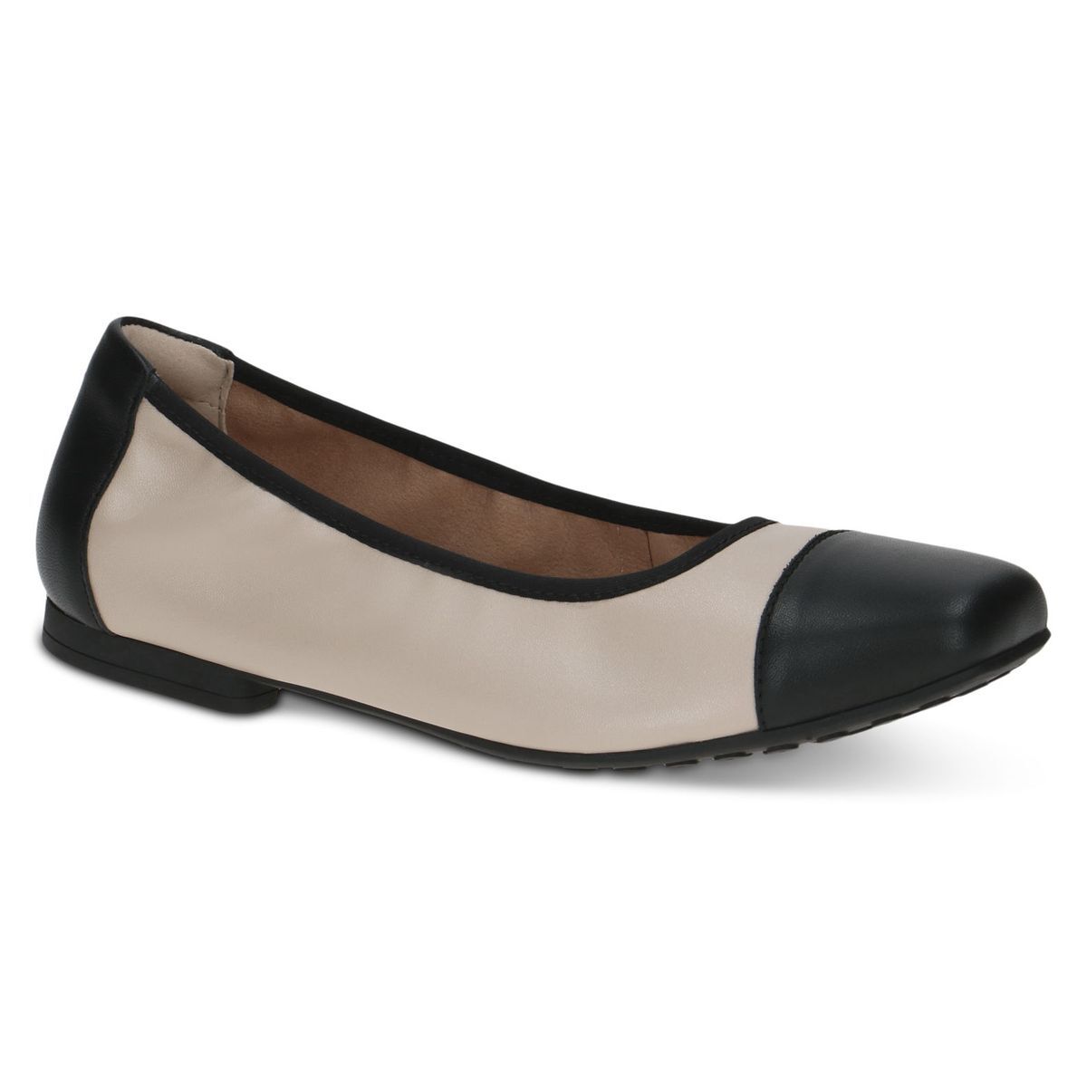 Ballerine en cuir beige ivoire caoutchouc, CAPRICE