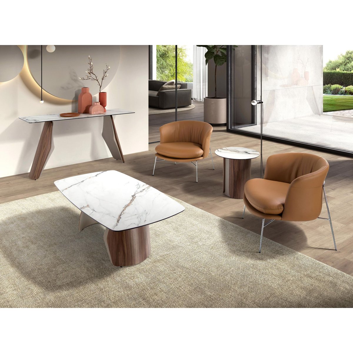 Fauteuil en similicuir marron | acier, ANGEL CERDA