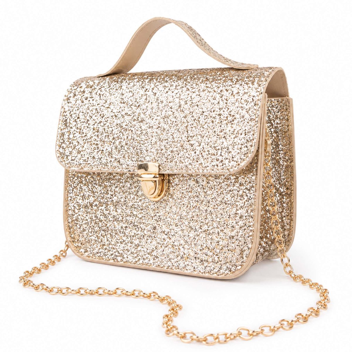 Sac à main enfant pailleté Skyline Glamour or, GREAT PRETENDERS