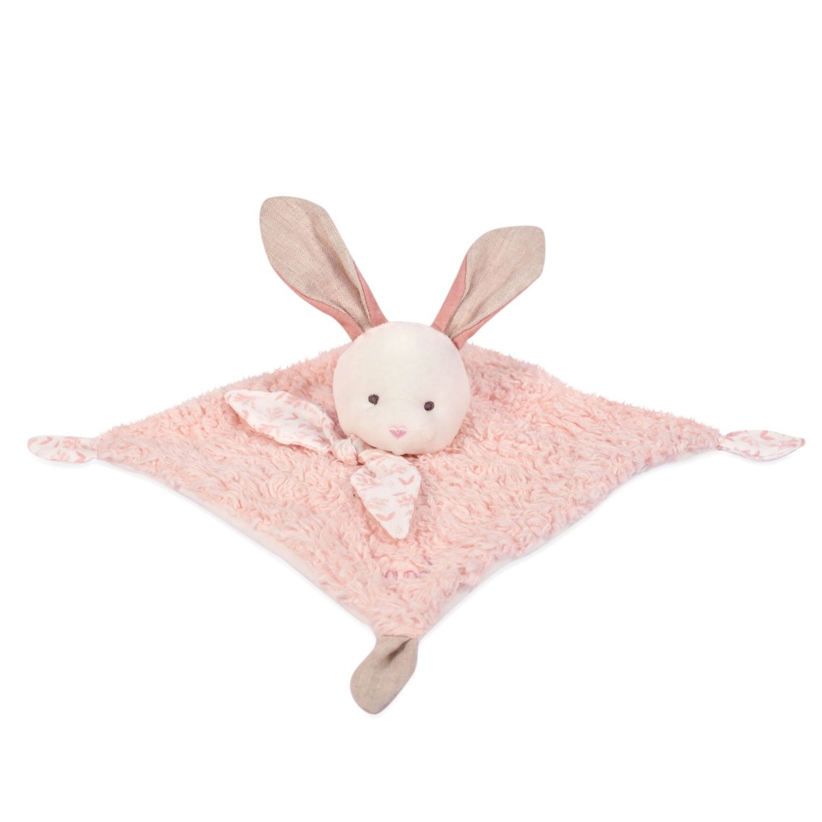 Lapin petit modèle avec doudou 15 cm bio beige/rose, DOUDOU ET COMPAGNIE