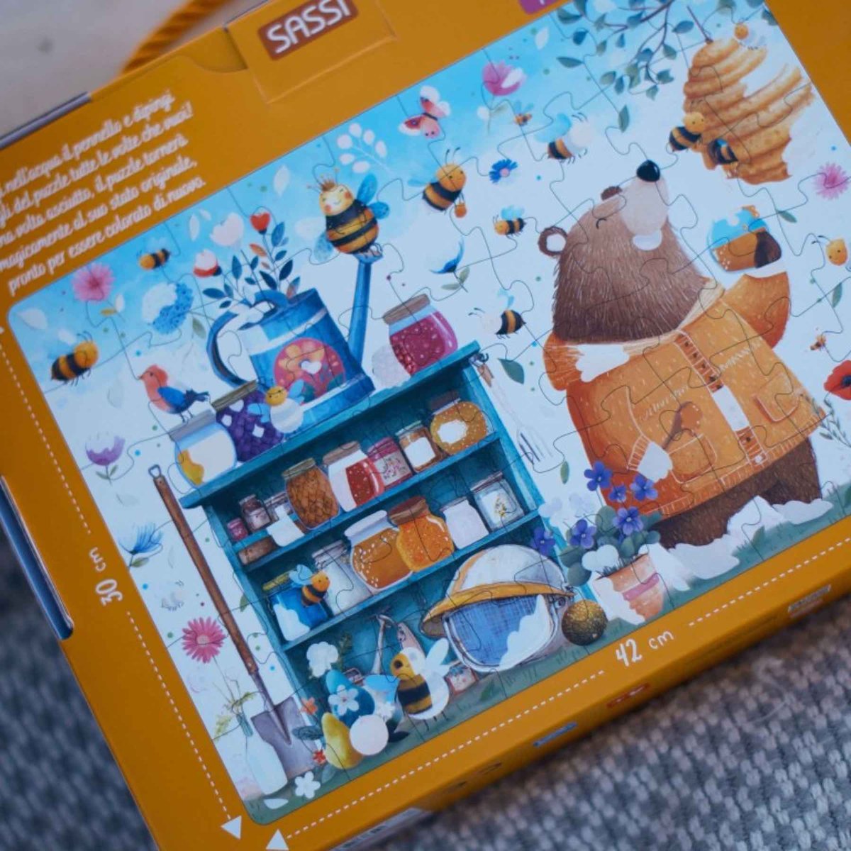 Puzzle magique à l'eau enfant 54 pièces coloriage réutilisable marron, SASSI