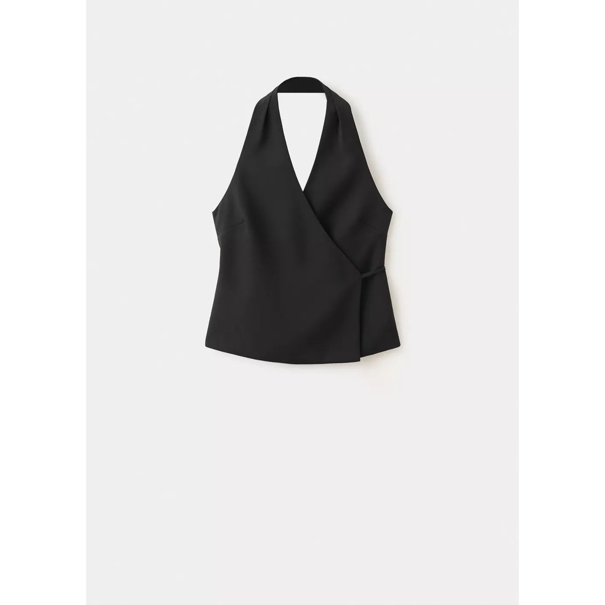 Gilet halter croisé noir, MANGO