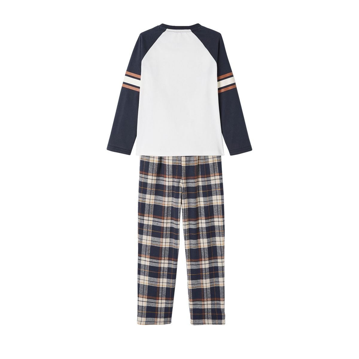 Pyjama castor avec bas en flanelle bleu fonce, VERTBAUDET